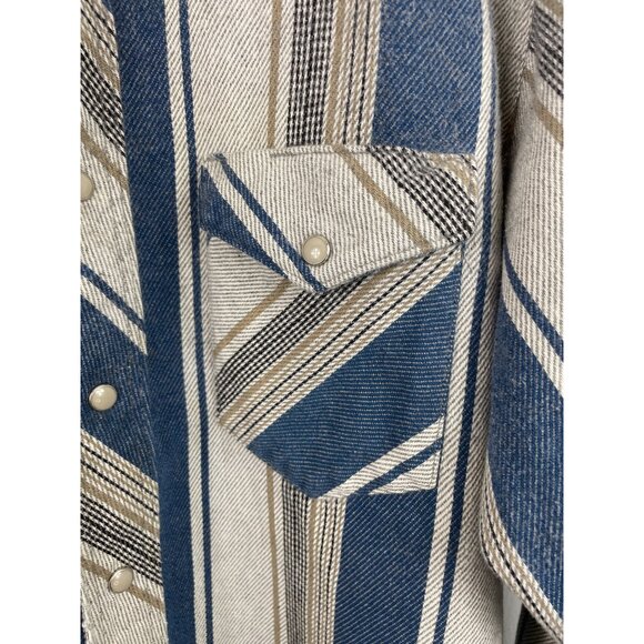 Wrangler X-Long Tails Men's Shirt Pearl Snap Long Sleeve 17 1/2 x 35 Heavy - Picture 4 of 9